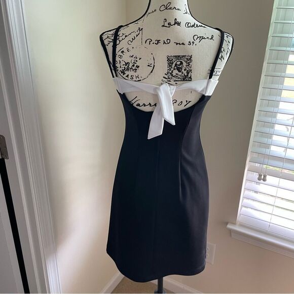 Amy Byer Cream Sheath Mini Dress Spaghetti Strap LBD Size 16 Youth - Picture 4 of 12